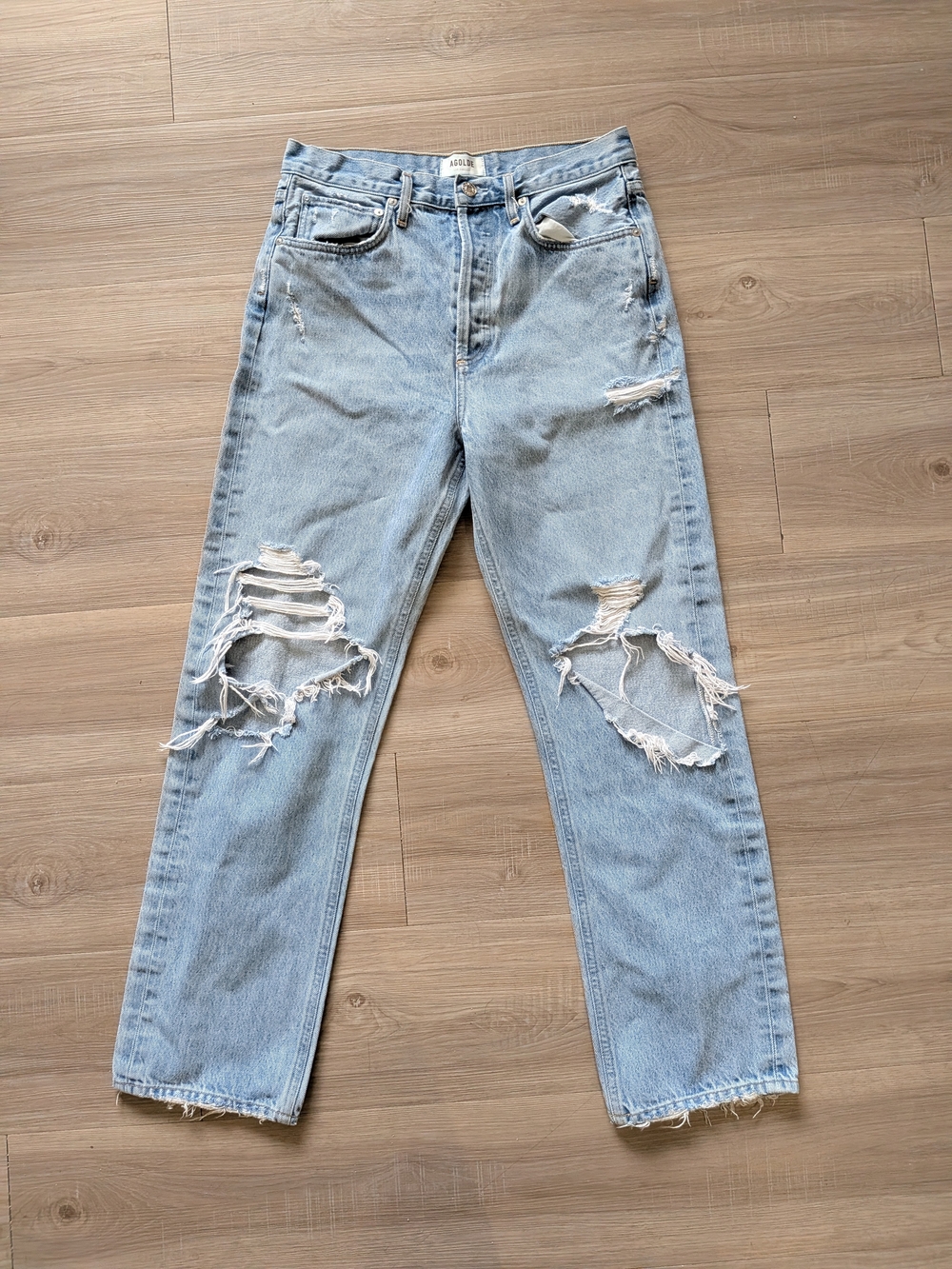 Agolde 90's Jean Light Blue Distressed Women’s Jeans